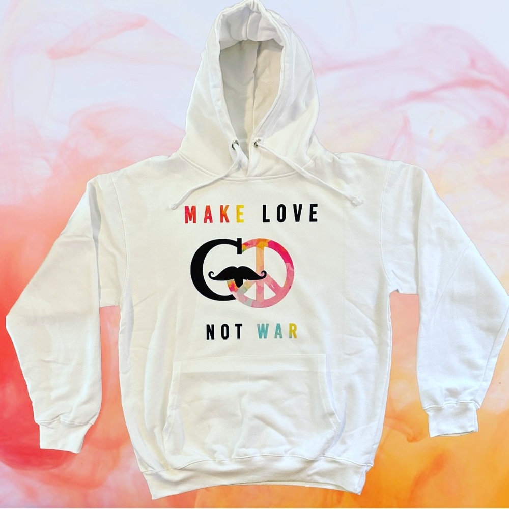 Make Love Not War - Gentleman Apparels White Hoodies